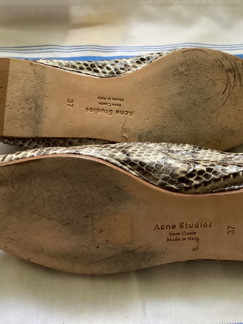New leather Ganni Snakeskin slide python sz 37 / 6.5 - Picture 3 of 4